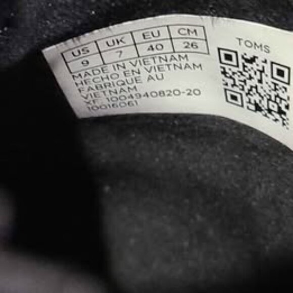 Women's Toms Black Kelsey Shimmer Zebra Wedge Chelsea Boots Booties Size 7 - Picture 5 of 5